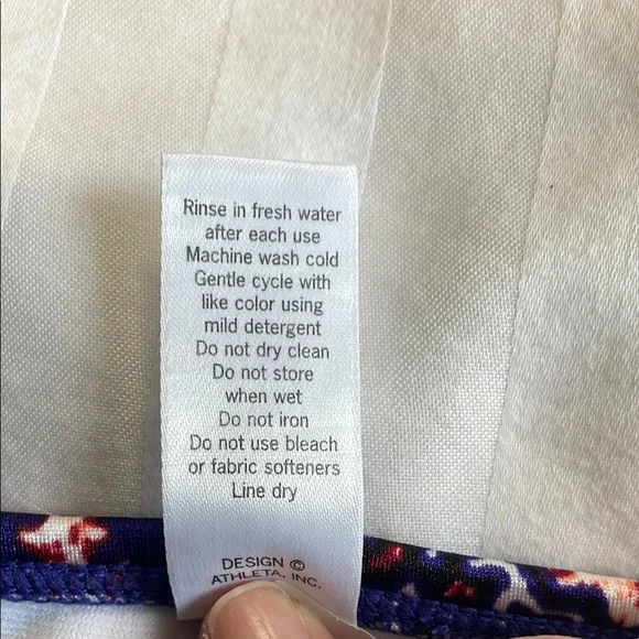 Athleta Aqualuxe Purple and Cream Strappy Back Bikini Set Size Large - Picture 7 of 8